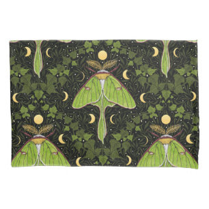 Funda De Cojín Luna, fases lunares y damasco de hiedra 2
