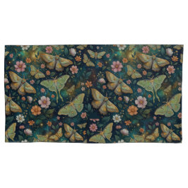 Funda De Cojín Luna Moth and Moon Phases, Starry Night Flowers