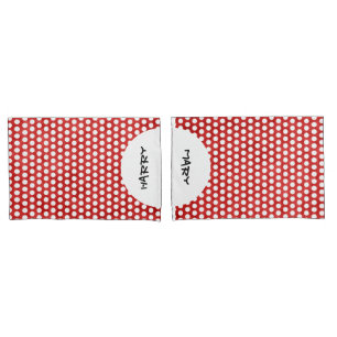 Funda De Cojín Lunares blancos y parte posterior de cuadrícula +
