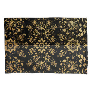 Funda De Cojín Luxurious style Pillow case black yellow pattern