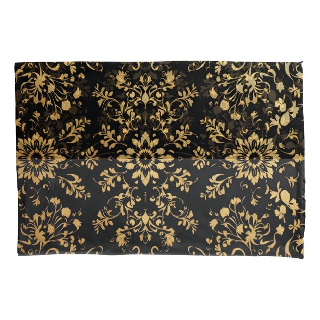 Funda De Cojín Luxurious style Pillow case black yellow pattern  (Anverso-izquierdo)