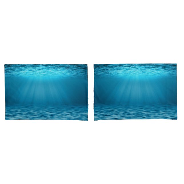 Funda De Cojín Luz oceánica submarina en azul tranquilo (Anverso - Set)