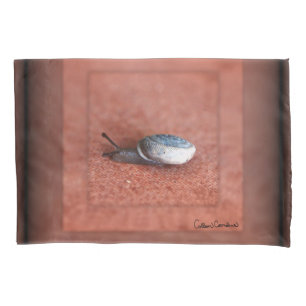 Funda De Cojín Macrofotografía del caracol en Terracota