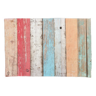 Funda De Cojín Madera Vintage: Textura Cruzada Multicolores.