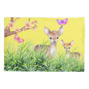 Funda De Cojín Madre y ciervo bebé
