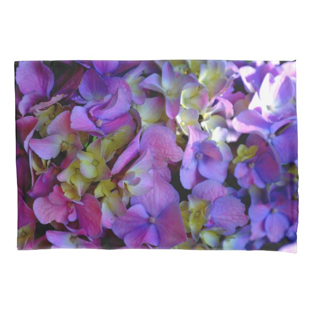 Funda De Cojín Magenta Purple Hydrangeas Romantic Purple blue ye (Anverso)