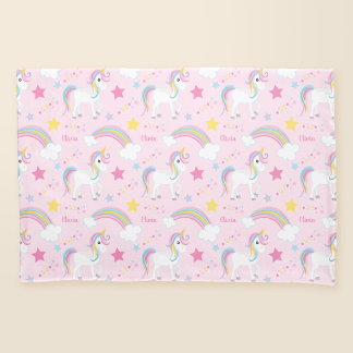 Funda De Cojín Magnífico arcoiris Unicornio rosa personalizado