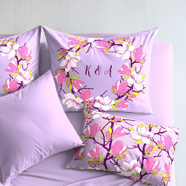 Funda De Cojín Magnolia floreciente Personalizada Pillowcase
