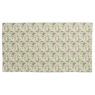 Funda De Cojín Magnolias pintadas de rosa y blanco