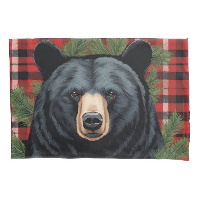Funda De Cojín Majestic Northern Black Bear Pillowcase (Anverso)