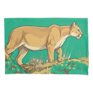 Funda De Cojín Majestuoso Paseo Nocturno del León de Montaña