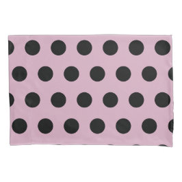Funda De Cojín Maleta de almohada de punto de polka (rosa y negro