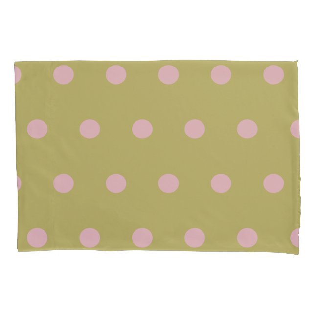 Funda De Cojín Maleta de almohada de Punto Polka (rosa Oro y Past (Anverso)