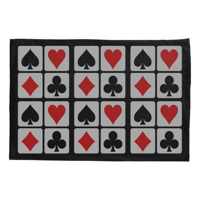 Funda De Cojín Maletas de jugador de tarjeta (Reverso)