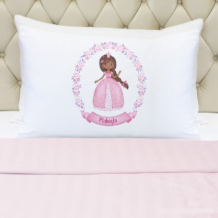 Funda De Cojín Maletín Chica de princesa rosa personalizada