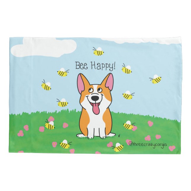 Funda De Cojín Maletín de almohada de Bee Happy (Reverso)