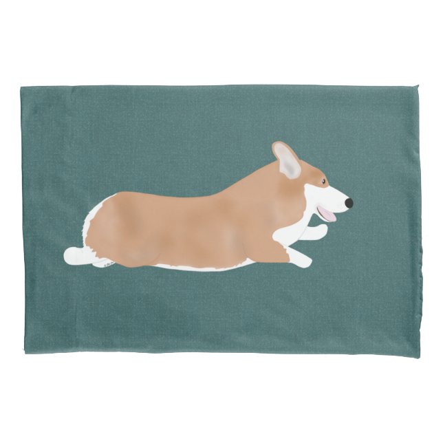 Funda De Cojín Maletín de Corgi Volador (Anverso)