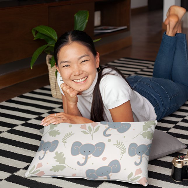 Funda De Cojín Maletín de la armonía del elefante azul (Subido por el creador)