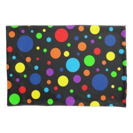 Funda De Cojín Maletín de manchas de arco iris negro