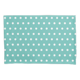 Funda De Cojín Maletín de puntos de Polka (Aqua & White)