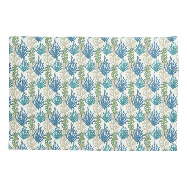 Funda De Cojín Malezas marinas de coral (Reverso)