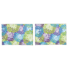 Funda De Cojín Mamáes verdes azules, púrpura y lima