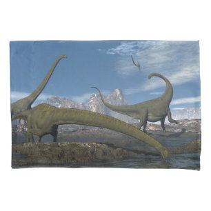 Funda De Cojín Manada de dinosaurios de Mamenchisauro - Rendición