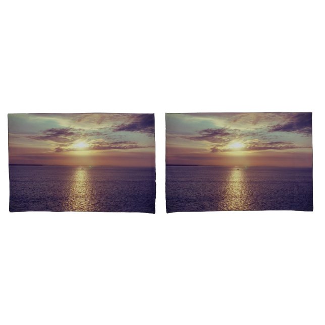 Funda De Cojín Mañana Amanecer Por Un Océano Asombroso (Anverso - Set)