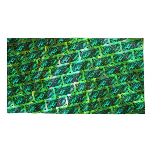 Funda De Cojín Mancha verde, raspada, rejilla o ladrillo diferent (Reverso-Izquierdo)