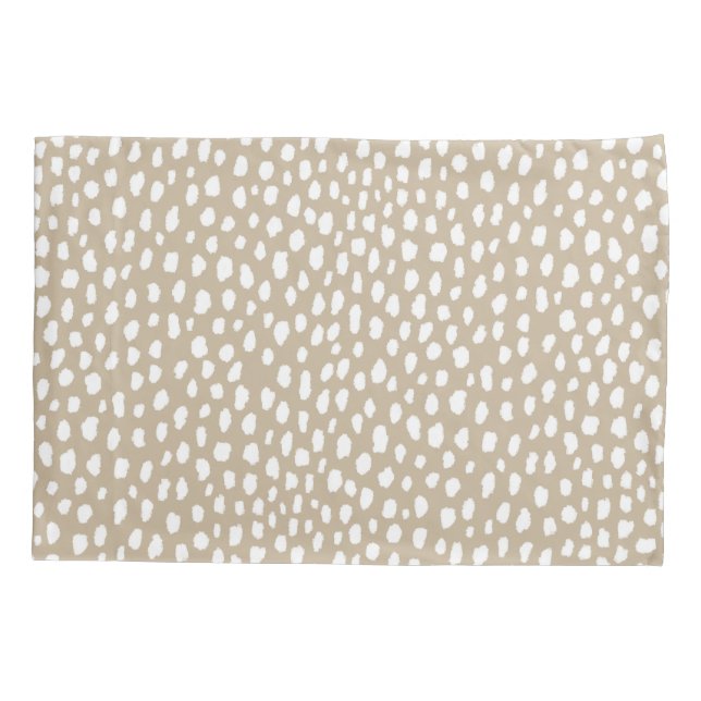 Funda De Cojín manchas de pincel de puntos de polka hechos a mano (Reverso)