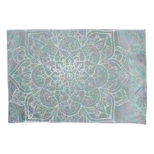 Funda De Cojín Mandala Boho Chic con Brillo Irisado