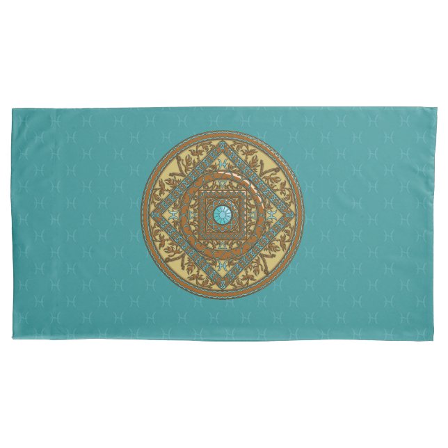 Funda de cojín Mandala Piscis (Anverso)