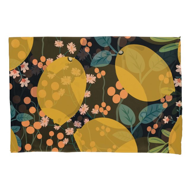 Funda De Cojín Mano de árbol de cítricos dibujada: cosecha (Anverso)