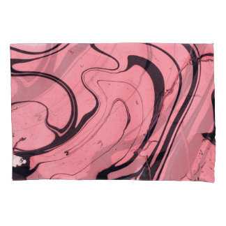 Funda De Cojín Mano rosa de mármol negro dibujada