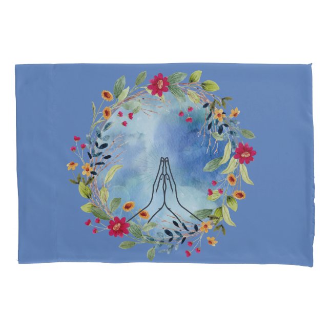 Funda De Cojín Manos orando acuarela (Anverso)