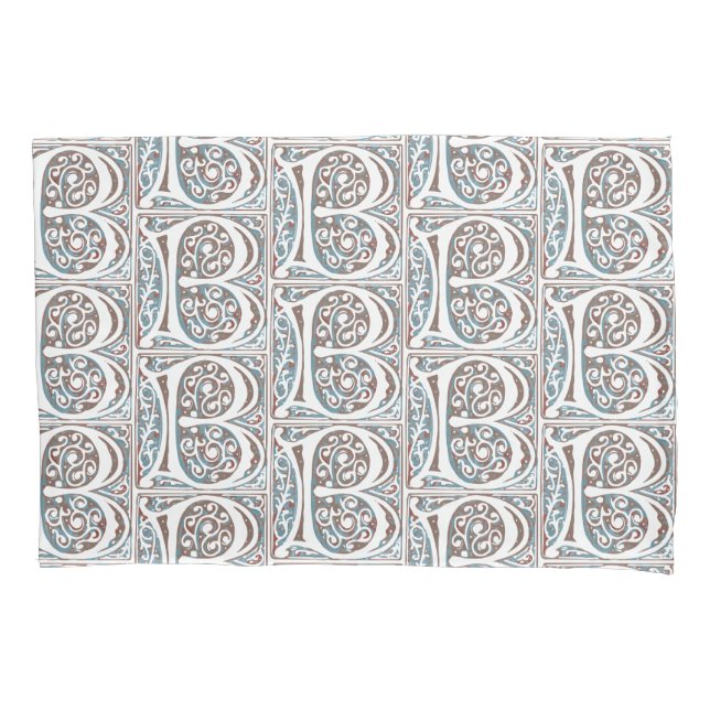 Funda De Cojín Manuscrito medieval del monograma antiguo de la (Anverso)