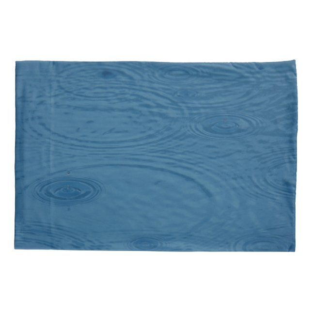 Funda De Cojín Manzanas de lluvia (Olas de agua azul) (Reverso)