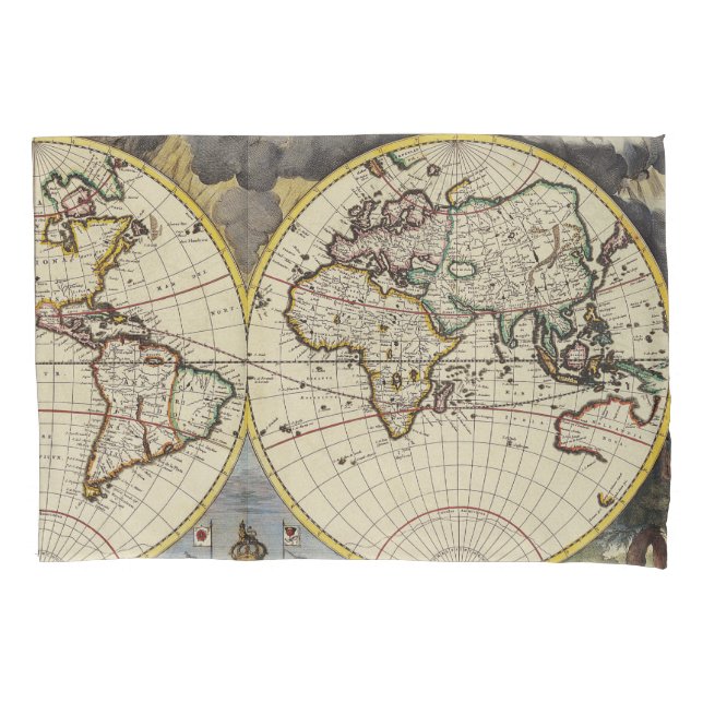 Funda De Cojín Mapa antiguo inspirado (4) (Anverso-izquierdo)