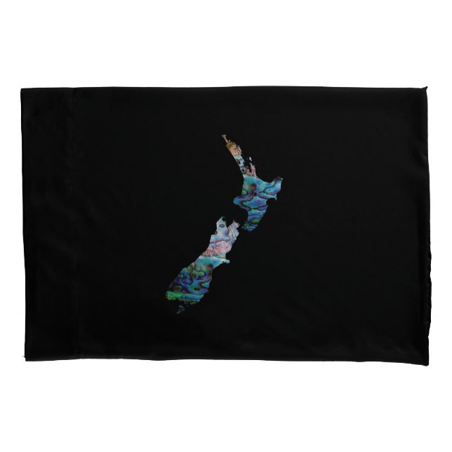 FUNDA DE COJÍN MAPA DE NUEVA ZELANDIA PAUA SIMPLE (Anverso)