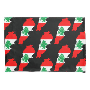 Funda De Cojín Mapa del Líbano con bandera