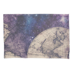 Funda De Cojín Mapa del mundo de la época celestial (3)
