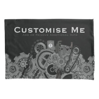 Funda De Cojín Maquinaria Steampunk (monocroma)