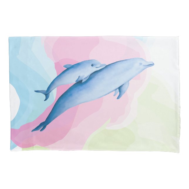 Funda De Cojín Mar asombroso con delfines (Anverso)