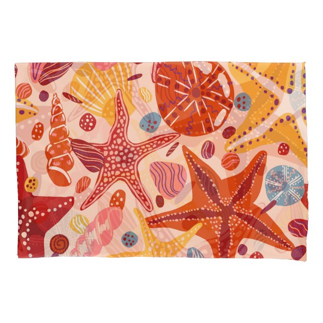 Funda De Cojín Mar Escandinavo de Verano: Patrón Starfish (Anverso)