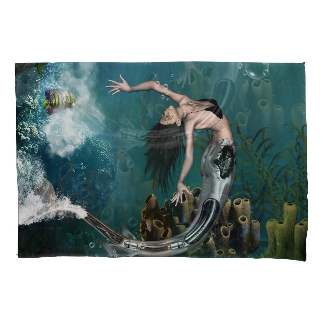 Funda De Cojín Maravillosa sirena de vapor (Anverso)