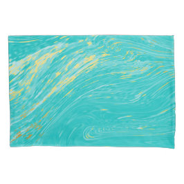 Funda De Cojín Marble Hermoso Oro Elegante Diseño Azul