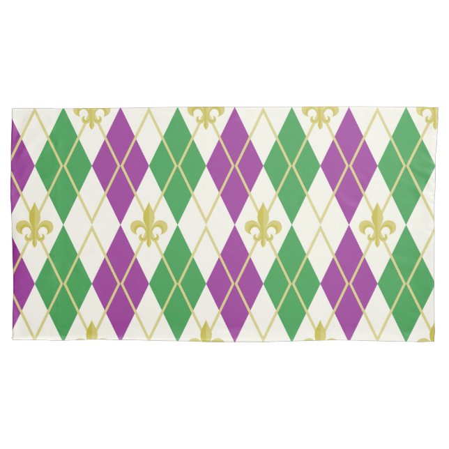 Funda De Cojín Mardi Gras Argyle Pillowcase (Anverso)