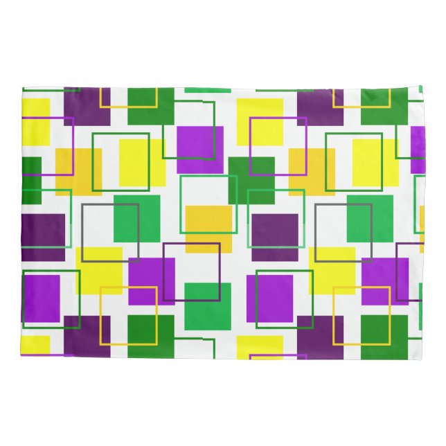 Funda De Cojín Mardi Gras cuadradas y líneas generales (Reverso)