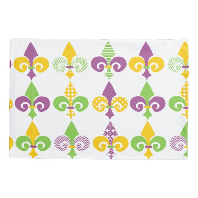 Funda De Cojín Mardi Gras Fleur de Lis (Reverso)