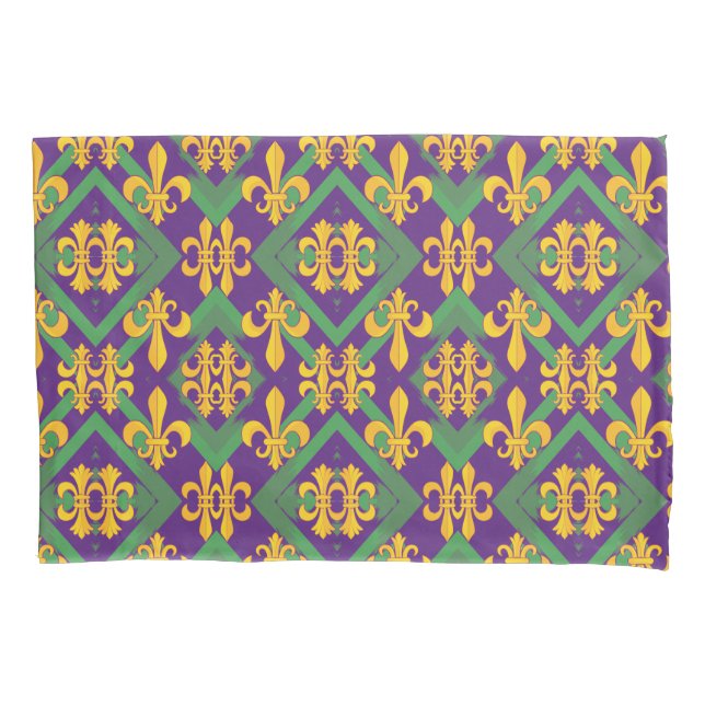 Funda De Cojín Mardi gras fleur di Lis (Anverso)